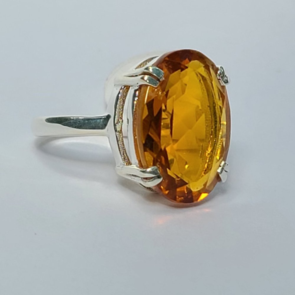 Beer Quartz Sterling Silver Ring Size 7 -Remarkable Beer Quartz Ring